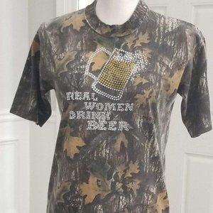 Catawba's Best "Real Women Drink Beer" Bling Tee Shirt Size Small
